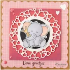 Marianne Design Vágósablon bélyegzővel - Elephant hug - Elefánt - Stamp & die kit (1 csomag)