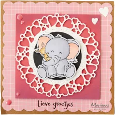   Marianne Design Vágósablon bélyegzővel - Elephant hug - Elefánt - Stamp & die kit (1 csomag)