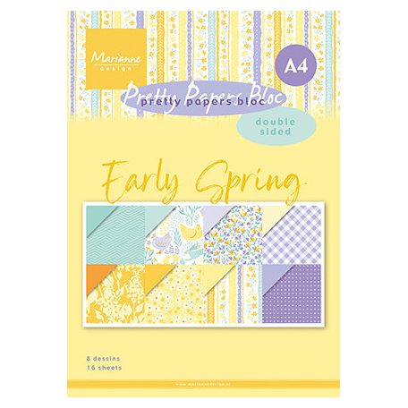 Marianne Design Papírkészlet A4 - Early Spring - Pretty Papers Bloc (16 ív)