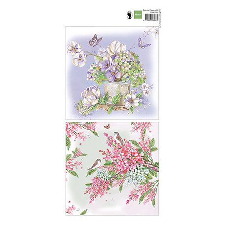 Marianne Design Kivágóív - Country Flowers XL - Cutting Sheet (1 db)