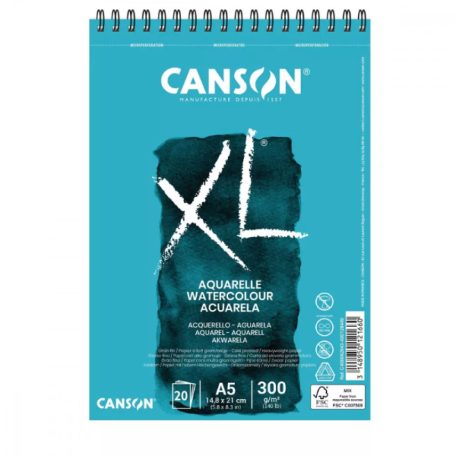 Canson XL Akvarell spirálos papírtömb A5 - 300 g - XL Watercolour (20 ív)