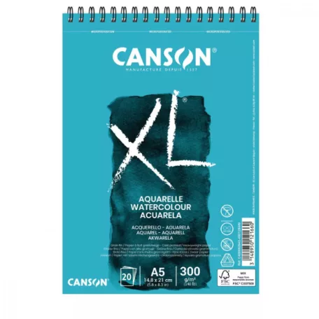 Canson XL Akvarell spirálos papírtömb A5 - 300 g - XL Watercolour (20 ív)
