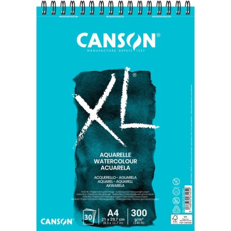Canson XL Akvarell spirálos papírtömb A4 - 300 g - XL Watercolour (30 ív)