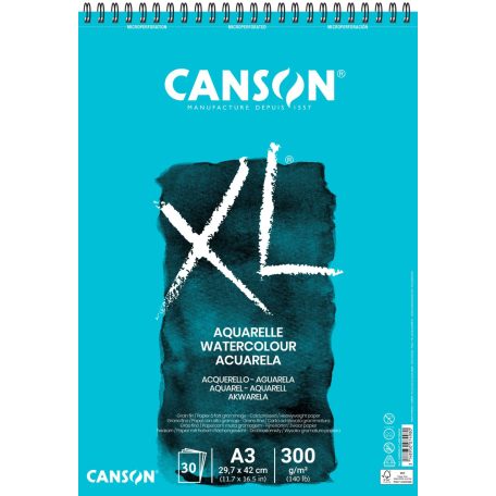 Canson XL Akvarell spirálos papírtömb A3 - 300 g - XL Watercolour (30 ív)