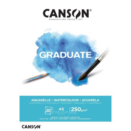 Canson Graduate Akvarellpapír tömb A5 - 250 g - Graduate Watercolour (20 ív)