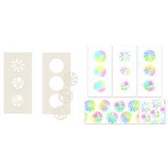   Polkadoodles Stencil - Switchables Circles Triptych - Creative Stencil (1 db)