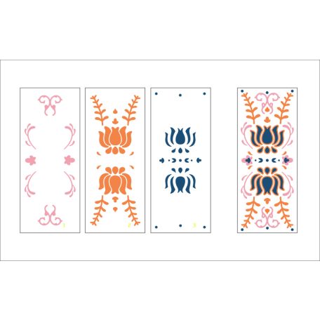 LDRS Creative Stencil  - Folk Art - Slim Line Layering Stencils (1 csomag)