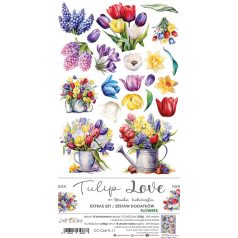   Craft O'Clock Kivágóív - Tulip Love - Flowers - Extras to Cut Set (18 ív)
