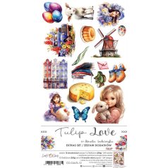   Craft O'Clock Kivágóív - Tulip Love - Tulip - Extras to Cut Set (18 ív)