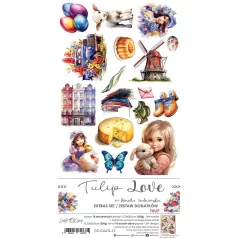   Craft O'Clock Kivágóív - Tulip Love - Tulip - Extras to Cut Set (18 ív)
