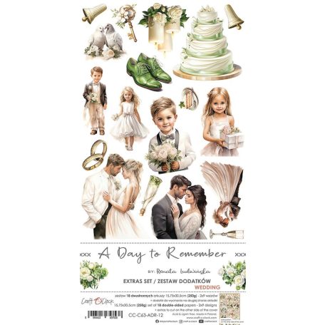 Craft O'Clock Kivágóív - A Day To Remember - Wedding elements - Extras to Cut Set (18 ív)