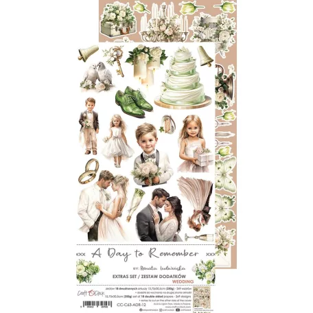 Craft O'Clock Kivágóív - A Day To Remember - Wedding elements - Extras to Cut Set (18 ív)