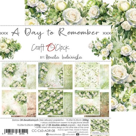 Craft O'Clock Scrapbook papírkészlet 6" (15 cm) - A Day To Remember - Paper Collection Set (24 ív)