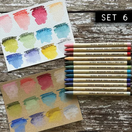 Tim Holtz Akvarell ceruzakészlet - Kit 6 - Distress Watercolor Pencils (12 db)