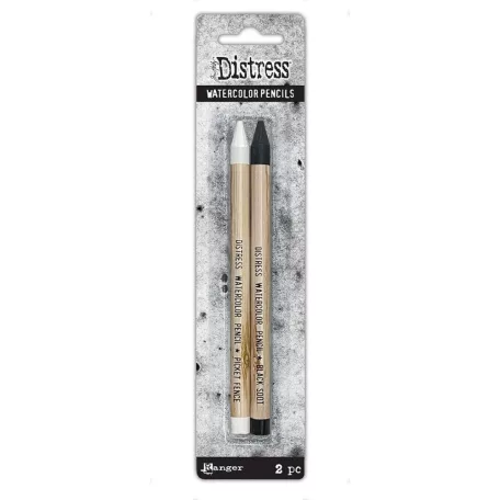 Tim Holtz Akvarell ceruza - Picketfence & Black Soot - Distress Watercolor Pencils (2 db)