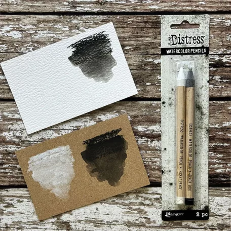 Tim Holtz Akvarell ceruza - Picketfence & Black Soot - Distress Watercolor Pencils (2 db)