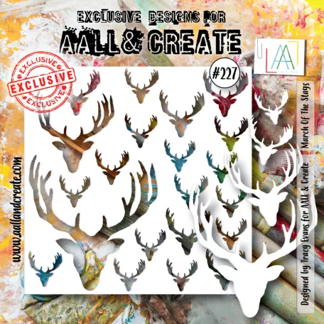 AALL & CREATE Stencil 6" (15 cm) - March Of The Stags (1db)