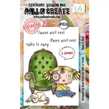 AALL & CREATE Szilikonbélyegző A7 - Paws & Rest - Stamp Set (1 db)