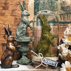   Tim Holtz Húsvéti dekoráció Nyúl - Salvaged Rabbits - Idea-ology Tim Holtz Easter (2 db)