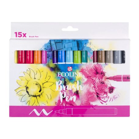 Talens Ecoline Akvarell ecsetfilc készlet - 15 colours - Brush Pen (15 db)