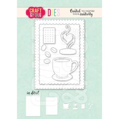   Craft & You Vágósablon - ATC Frame with a Cup of Coffee - Cutting Dies (1 csomag)