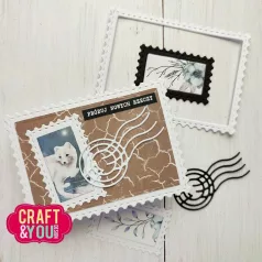   Craft & You Vágósablon - ATC Frame with Stamp - Cutting Dies (1 csomag)
