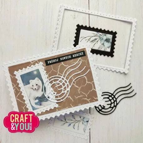 Craft & You Vágósablon - ATC Frame with Stamp - Cutting Dies (1 csomag)