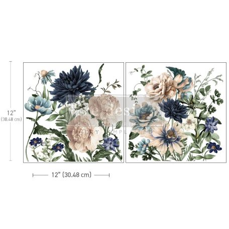 Re-Design with Prima Transzfer fólia 12" (30 cm) - Cerulean Blooms - Maxi Transfer (1 csomag)