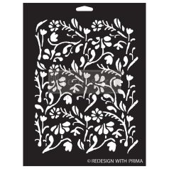   Re-Design with Prima Dekor Stencil 9"x12" - Little Meadow - Decor Stencils (1 db)