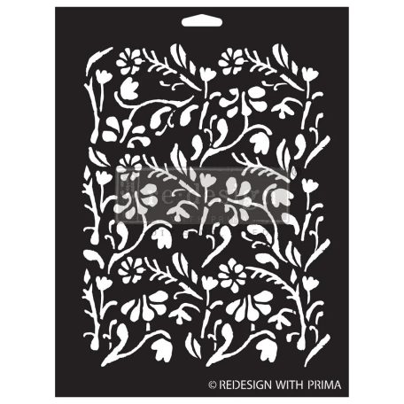 Re-Design with Prima Dekor Stencil 9"x12" - Little Meadow - Decor Stencils (1 db)