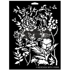   Re-Design with Prima Dekor Stencil 9"x12" - Cerulean Blooms - Decor Stencils (1 db)