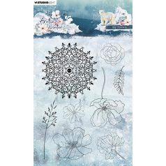   Studio Light Szilikonbélyegző - Icy florals - Clear Stamps (1 csomag)