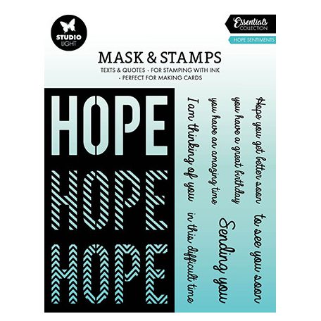 Studio Light Szilikonbélyegző és Stencil - Hope sentiments - Set Stamp and Mask (1 csomag)