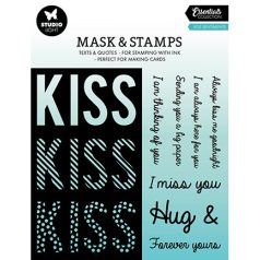   Studio Light Szilikonbélyegző és Stencil - Kiss sentiments - Set Stamp and Mask (1 csomag)