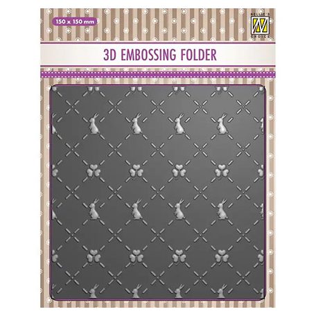 Nellie's Choice Domborító mappa - Bunny's and Clovers - 3D Embossing Folders (1 db)