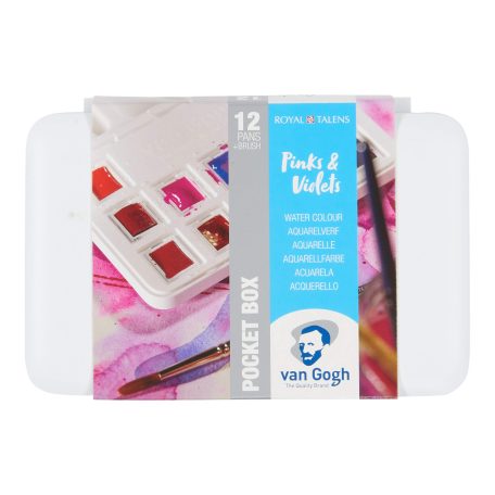 Talens Van Gogh akvarellfesték készlet - 12 szín - Pinks & Violets - Watercolour pocket box (1 csomag)