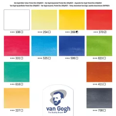   Talens Van Gogh akvarellfesték készlet - 12 szín - Basic colours - Watercolour pocket box (1 csomag)