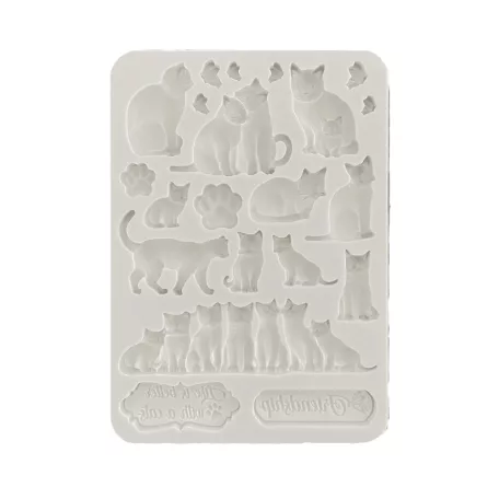Stamperia Szilikon öntőforma A5 - Orchids and Cats - Cats - Silicon Mould (1 db)