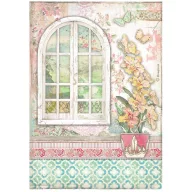   Stamperia Rizspapír A4 - Orchids and Cats - Window - Rice Paper (1 ív)