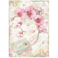   Stamperia Rizspapír A4 - Orchids and Cats - Pink Orchid - Rice Paper (1 ív)