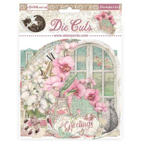 Stamperia Kivágatok  - Orchids and Cats - Die Cuts Assorted (1 csomag)