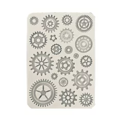   Stamperia Szilikon öntőforma A5 - Sir Vagabond in Fantasy World - Gears - Silicon Mould (1 db)