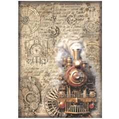   Stamperia Rizspapír A4 - Sir Vagabond in Fantasy World - Train - Rice Paper (1 ív)