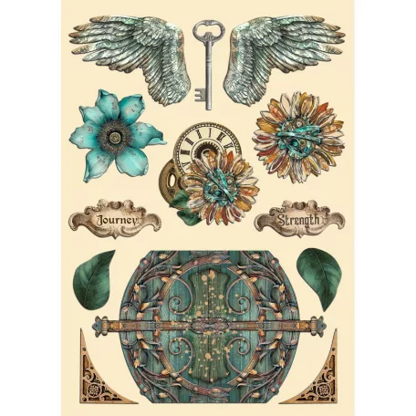 Stamperia Fa díszítőelem A5 - Sir Vagabond in Fantasy World -  - Wooden Shapes (1 ív)