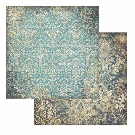 Stamperia Scrapbook papír 12" (30 cm) - Sir Vagabond in Fantasy World - Turquoise WallpaperPaper Sheets (1 ív)
