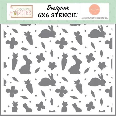 Carta Bella Stencil Here Comes Easter 6" (15 cm) Every Bunny Welcom Stencil (6 lap)