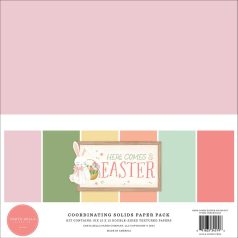   Carta Bella Scrapbook papírkészlet Here Comes Easter 12" (30 cm) Coordinating Solids Paper Pack (6 lap)