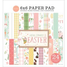   Carta Bella Scrapbook Papírkészlet Here Comes Easter 6" (15 cm) Paper Pack (24 lap)