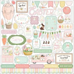   Carta Bella Matrica Here Comes Easter 12" (30 cm) Cardstock Stickers (1 ív)
