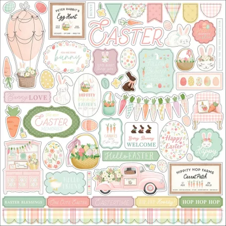 Carta Bella Matrica Here Comes Easter 12" (30 cm) Cardstock Stickers (1 ív)